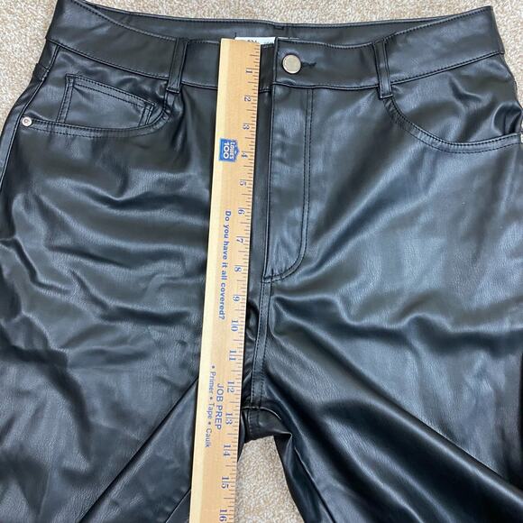 ZARA Faux Leather High Rise Pants Mom Fit Black Womens Size 10 Grunge Y2K 90s - Picture 12 of 13